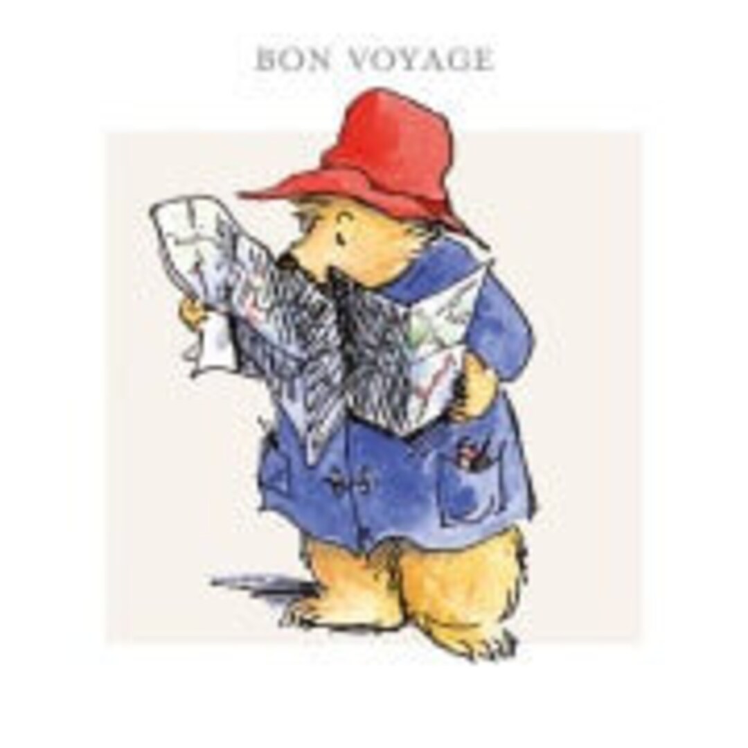 Paddington Bear Reading Map Bon Voyage Greetings Card With Etsy