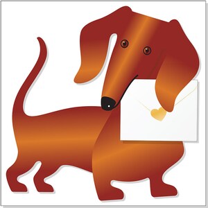 3D Grußkarte Weeny Sausage Dog Die Cut Karte mit Umschlag GRATIS UK Porto