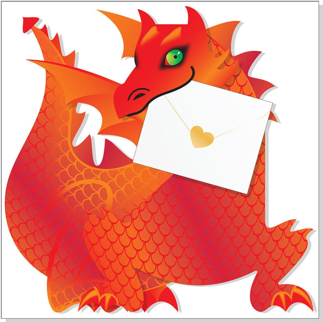 3D Greetings Card Flame Dragon Die Cut Card With Envelope FREE Etsy