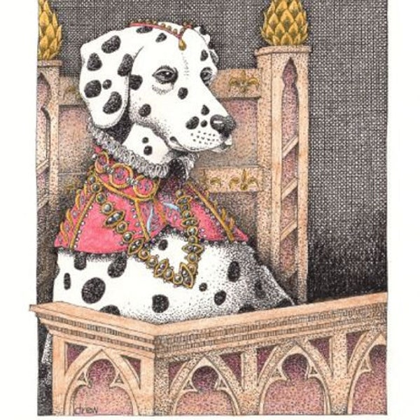 Mary Queen Of Spots Large Greetings Card with Envelope by Simon Drew FREE UK POSTAGE