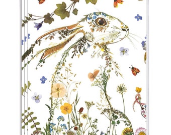 Wildflower Hare Tissue Paper 4 Sheets Free UK Postage