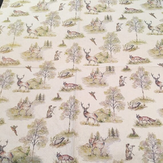 20 Paper Party Napkins Proud Deer Pack of 20 3 Ply Tissue Serviettes Animals