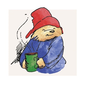 Carte de voeux pour la pause thé avec l'ours Paddington avec enveloppe blanche, frais de port gratuits au Royaume-Uni