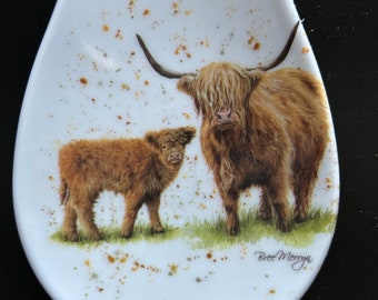 Bree Merryn Bonnie Highland Cow Family Spoon Rest Dining Decor FREE UK Postage