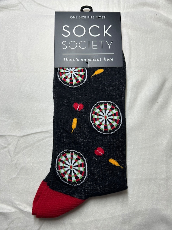 Dartboard Darts SOCK SOCIETY Black Ankle Socks Adult One Size Fit