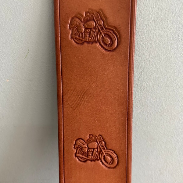 Leather Bookmark Motorcycle Biker Handmade Free UK Postage