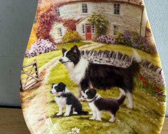 Farmyard Collie Dogs Kitchen Tidy Spoon Rest Dining Decor