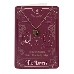 Spirit of Equinox The Lovers Tarot Collier sur carte de vœux Frais de port gratuits au Royaume-Uni