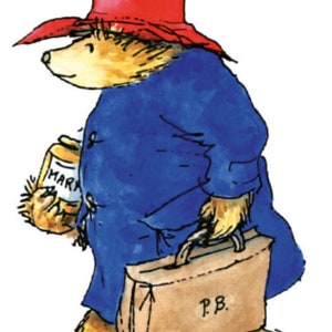 Ours Paddington voyageant avec de la confiture d'oranges Carte de voeux avec enveloppe blanche Frais de port gratuits au Royaume-Uni