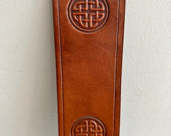 Leather Bookmark Celtic Knot Round Handmade Free UK Postage