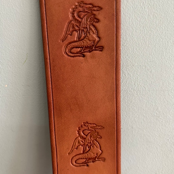 Leather Bookmark Dragon Handmade Free UK Postage