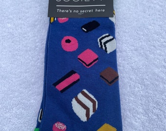 Liquorice Allsorts SOCK SOCIETY Dark Blue Ankle Socks Adult One Size Fit All