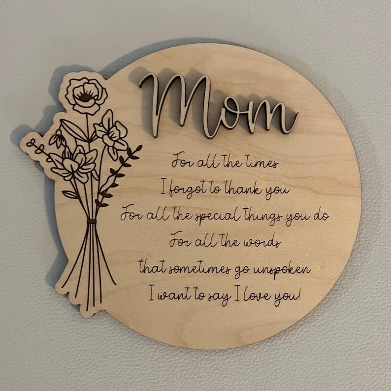 Mother’s Day Thank You, Wood Sign, Wood Card, Special Gift - Etsy