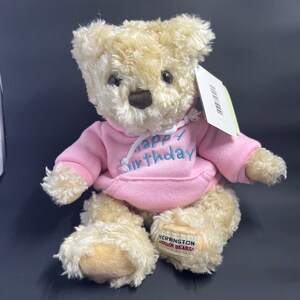 Vintage Herrington Teddy Bear Plushie, Happy Birthday Bear 