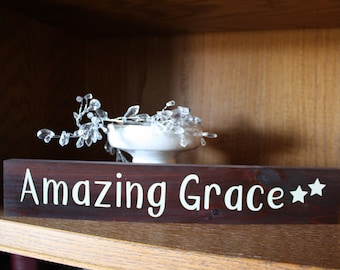 Amazing Grace Sign, Christian Sign, Religious Decor