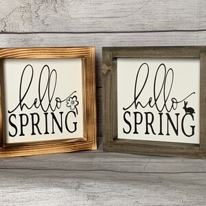 Hello Spring Sign, Easter Decor, Farmhouse Wall Hanging, Farmhouse Shelf Sitter