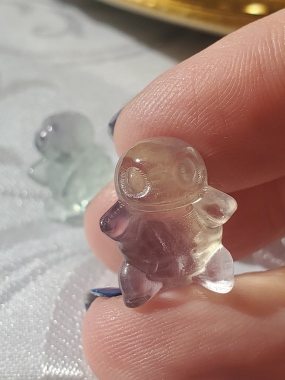 mini squirtle fluorite crystal carving, mini pokemon, Pokémon go, Pokémon, Pokémon gift,