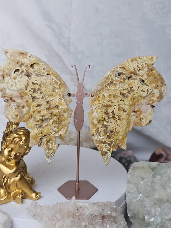 RARE Yellow Crazy Lace Wings, Crystal Wings, Gifts, Butterfly