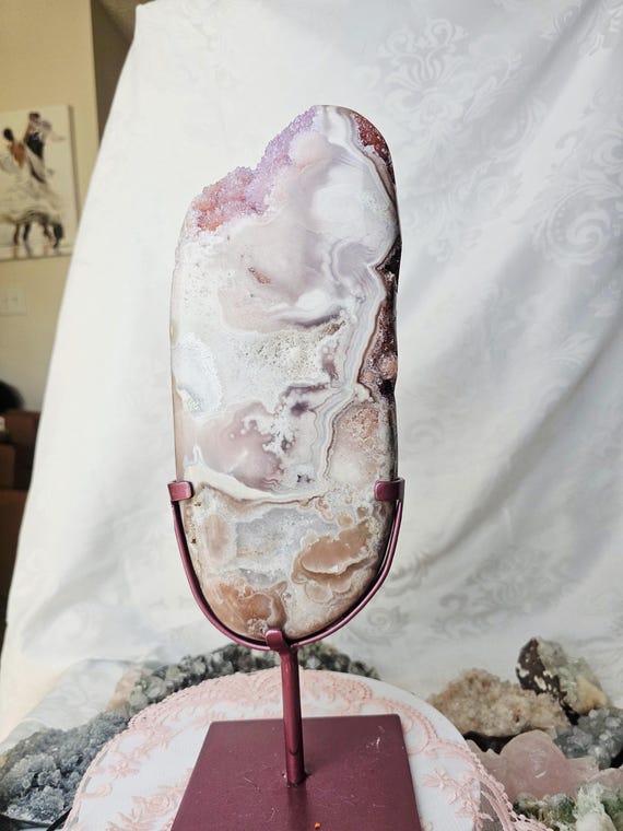 5lb 14oz LG Pink Amethyst Slab, Pink Amethyst, Gift, Statement Piece