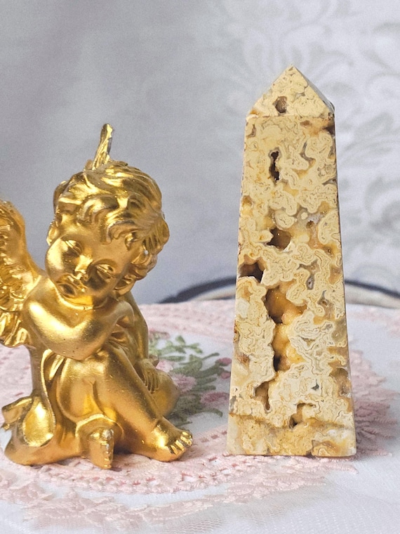 RARE Yellow Crazy Lace Towersl, Crystal Tower, Gifts