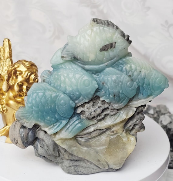 Caribbean Calcite Fish , Crystal Coral, Ocean Sculpture, Home decor