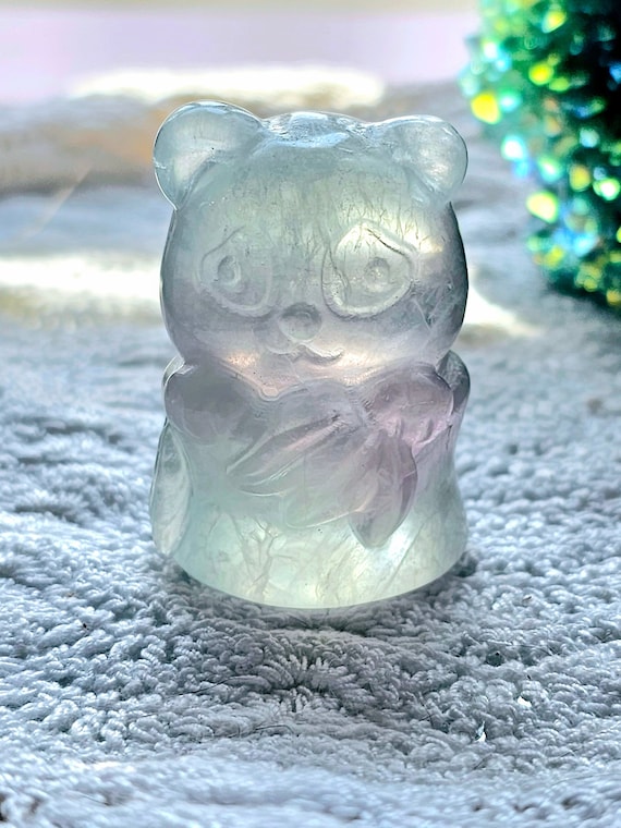 Fluorite Panda, Crystal Panda , Handmade, Crystal