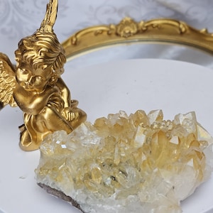 Seltene Goldene Heiler Quarz Stufe, Bergkristall Stufe