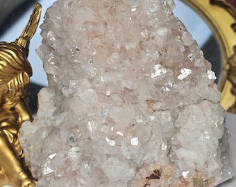 ZELDZAME perziken en crème diamant apofylliet uit India, apofylliet, kristal, kristal