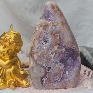 Brazilian Pink Amethyst Druzy Flame , Crystal Flame, Gift