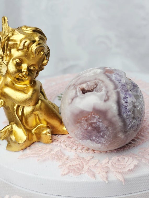 Brazilian Amethyst Druzy Sphere, Pink Amethyst Druzy Sphere, Red Pink Amethyst, Crystal Ball, Crystal Sphere, ,Gift