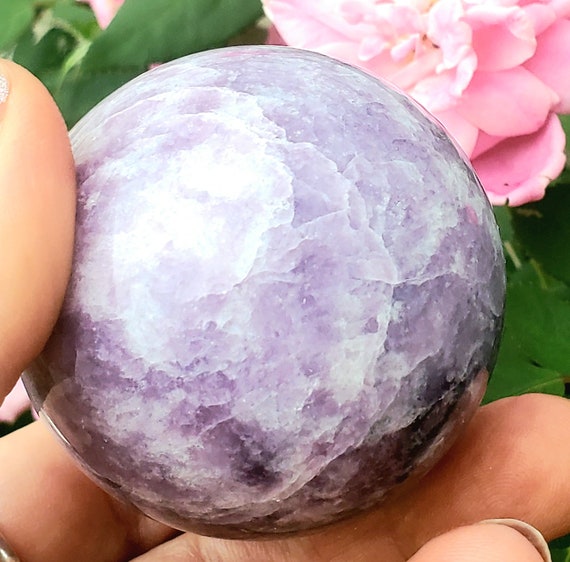Lepidolite, Lepidolite Sphere, Lepidolite crystal ball, Crystals For Anxiety, Lithium Stone, Natural Healing, Heart Chakra, Crown Chakra,