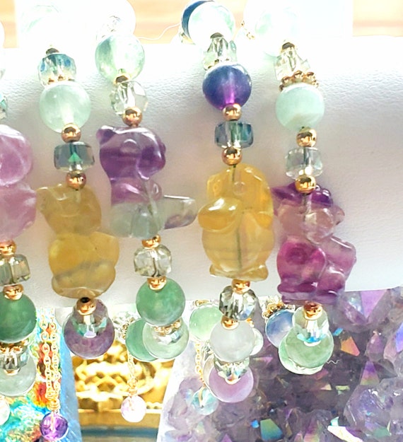 Pokémon Bracelets, Handmade Fluorite Adjustable Pokémon Bracelet, Gift for Her