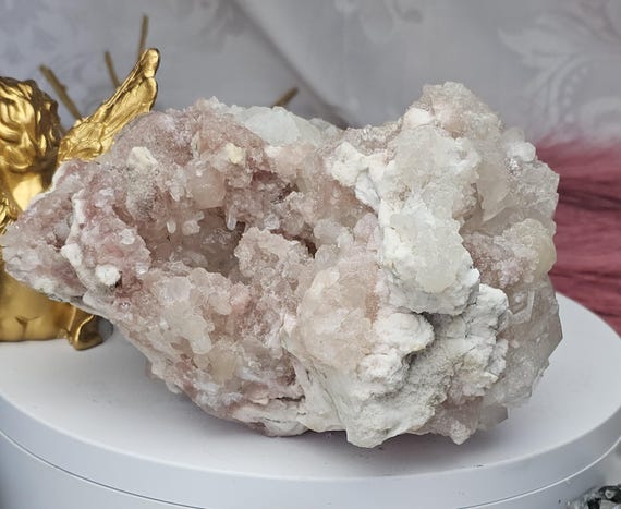 RARE Pink Cotton Candy Sugar Apophyllite from India , Apophyllite, Crystal, Crystal