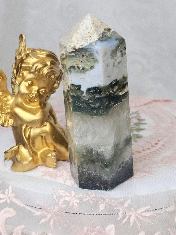 Rare Colorful Druzy Ocean Jasper and Quartz and Rainbows Tower, Rare Tower, Ocean Jasper Druzy Tower