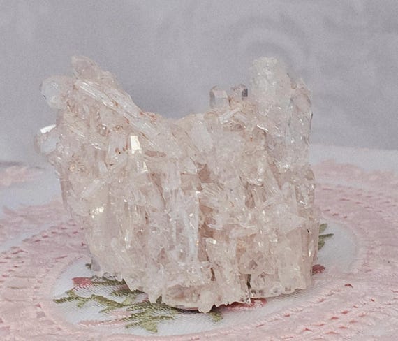 RARE Super Pink Lemurian Quartz Cluster, Columbia, Crystal Cluster