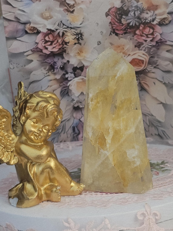 Golden Healer Quartz Tower,  Columbia, Golden Healer with Dendritic, Feng Shui Crystal, Chakra Stone