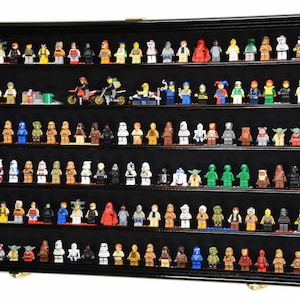 180 Mini Figures Display Case Cabinet Minifigures Figurines Small Action Figure Toys Collectible Wall Shelf - Lockable - 98% UV Protection