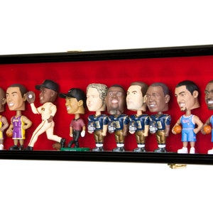 Long Bobble Head Figurine Display Case Cabinet Holder Rack Shadowbox w/98% UV Protection (3.25&quot; or 5.25&quot; Depth) (LED Accent Light Option)