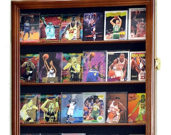 card shop display cases Pennzoni 1/2 Table Top Display Case w/ 2 Legs, Acrylic Baseball Card Show Case, Walnut