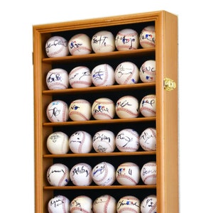 40 Baseball Ball Display Case Cabinet Holder Wall Rack 98% UV Protection Lockable