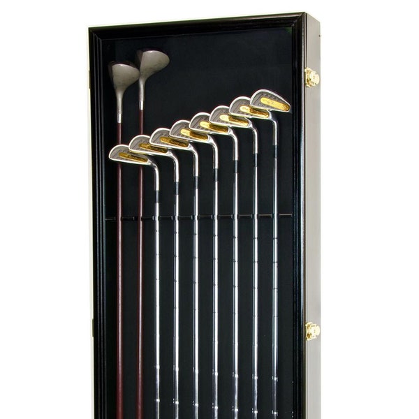 Large Golf Clubs Display Case Cabinet Rack Holder (Driver, Iron, Putter) w/ 98% UV Protection - Lockable
