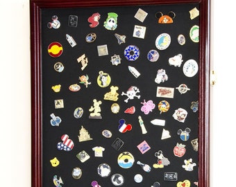Large Pin, Ribbons, Medals, Buttons, Patches Disney Pins Display Case  Cabinet Holder Rack 98% UV Protection Lockable 