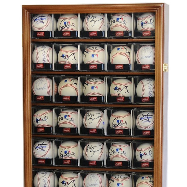 40 Baseball Acrylic Cubes Display Case Cabinet Holder w/98% UV Protection- Lockable