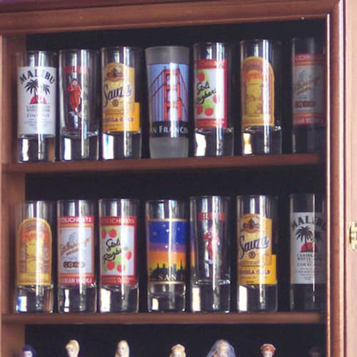 Tall Shot Glass Shooter Display Case Wall Kitchen Etsy