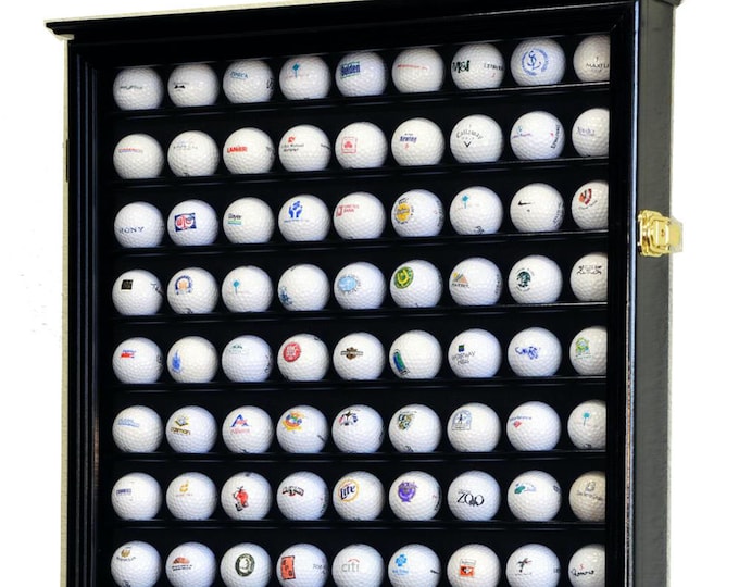 108 Golf Ball Display Case Cabinet Wall Rack Holder Stand w/98% UV Protection Lockable