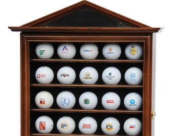 30 Golf Ball Designer Display Case Cabinet Wall Rack Holder w/98% UV Protection Lockable