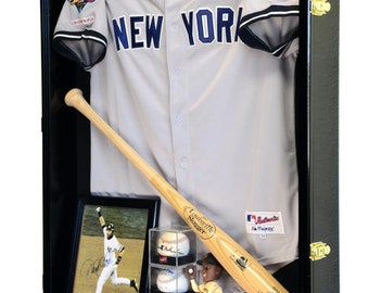 Extra Deep Jacket, Uniform, Jersey Shadow Box Display Case Cabinet w/98% UV  Protection - Lockable