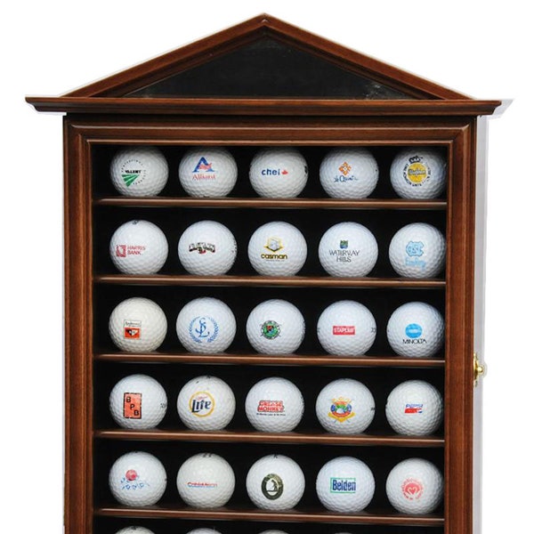 30 Golf Ball Designer Display Case Cabinet Wall Rack Holder w/98% UV Protection Lockable