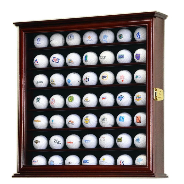 49 Golf Ball Display Case Cabinet Wall Rack Holder w/98% UV Protection Lockable