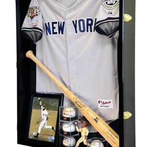 Jersey Display Case Frame,Acrylic Wood Memory Shadow Box W/Hanger,UV  Protection